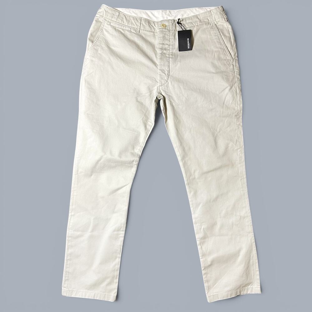 Buck Mason Maverick Slim Officer Pant Mens Size 38x33 Natural Slub Twill NWT